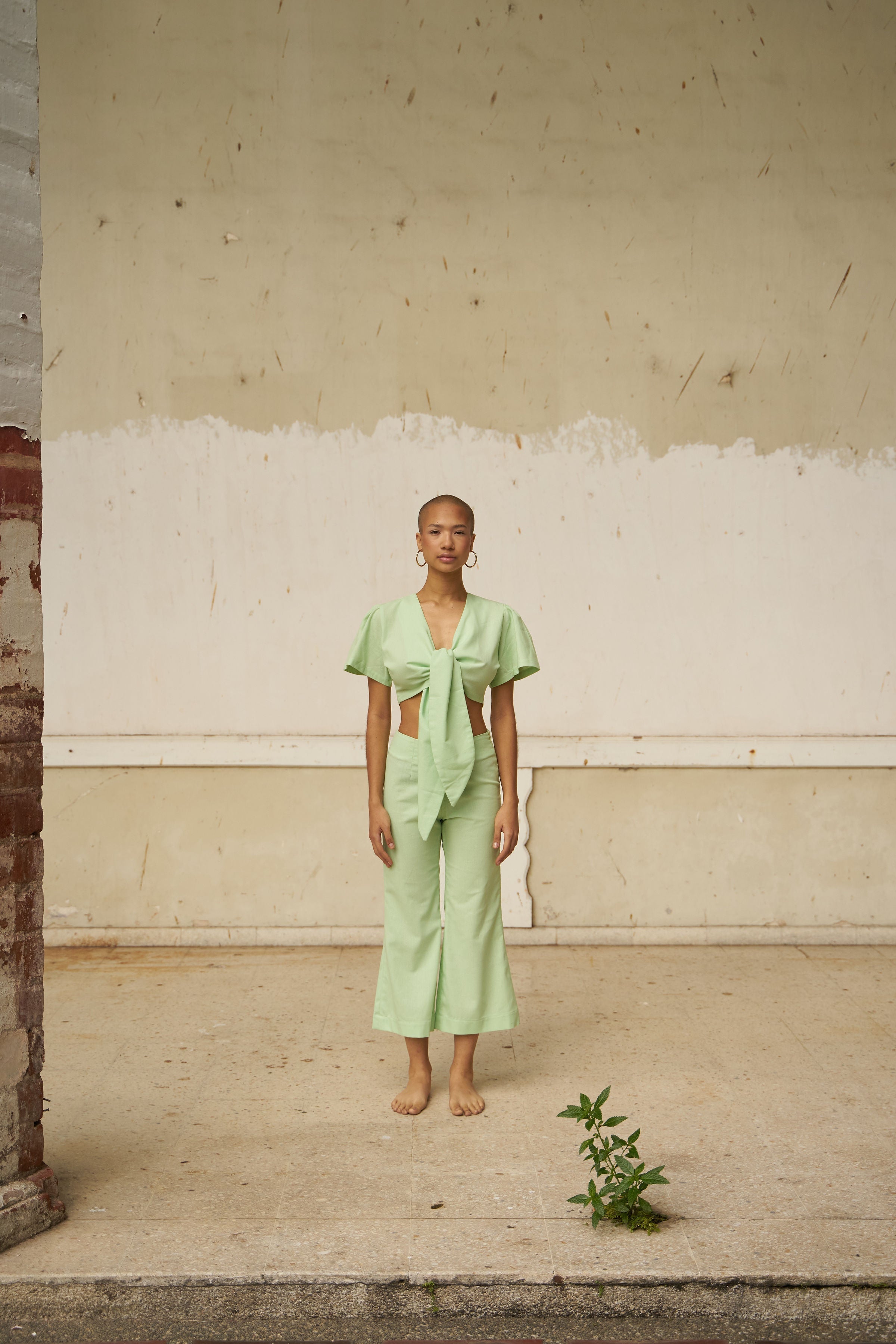 ANTAÑO LINEN SET (BABY GREEN)