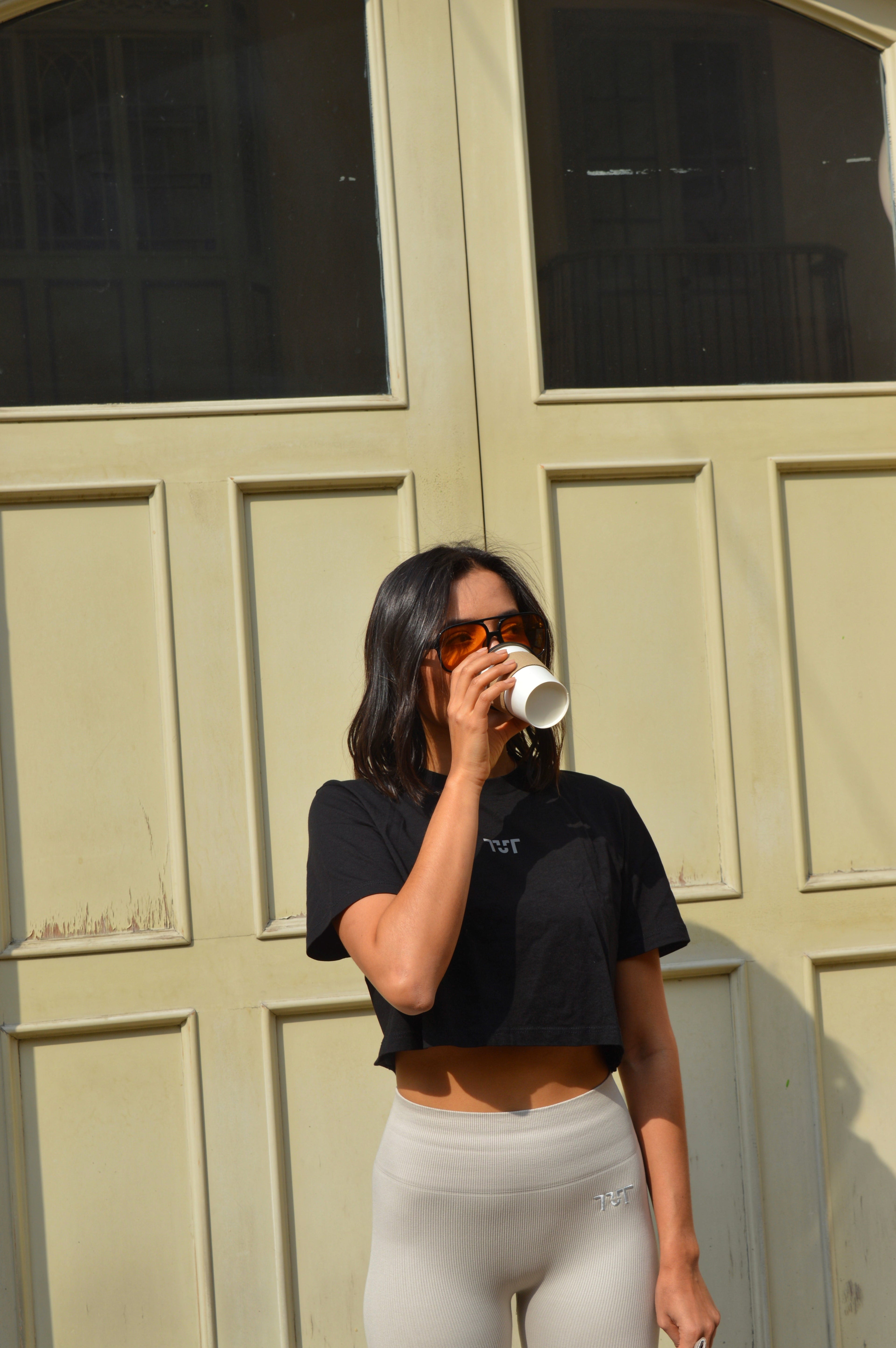 Oversized Cropped T-shirt Black
