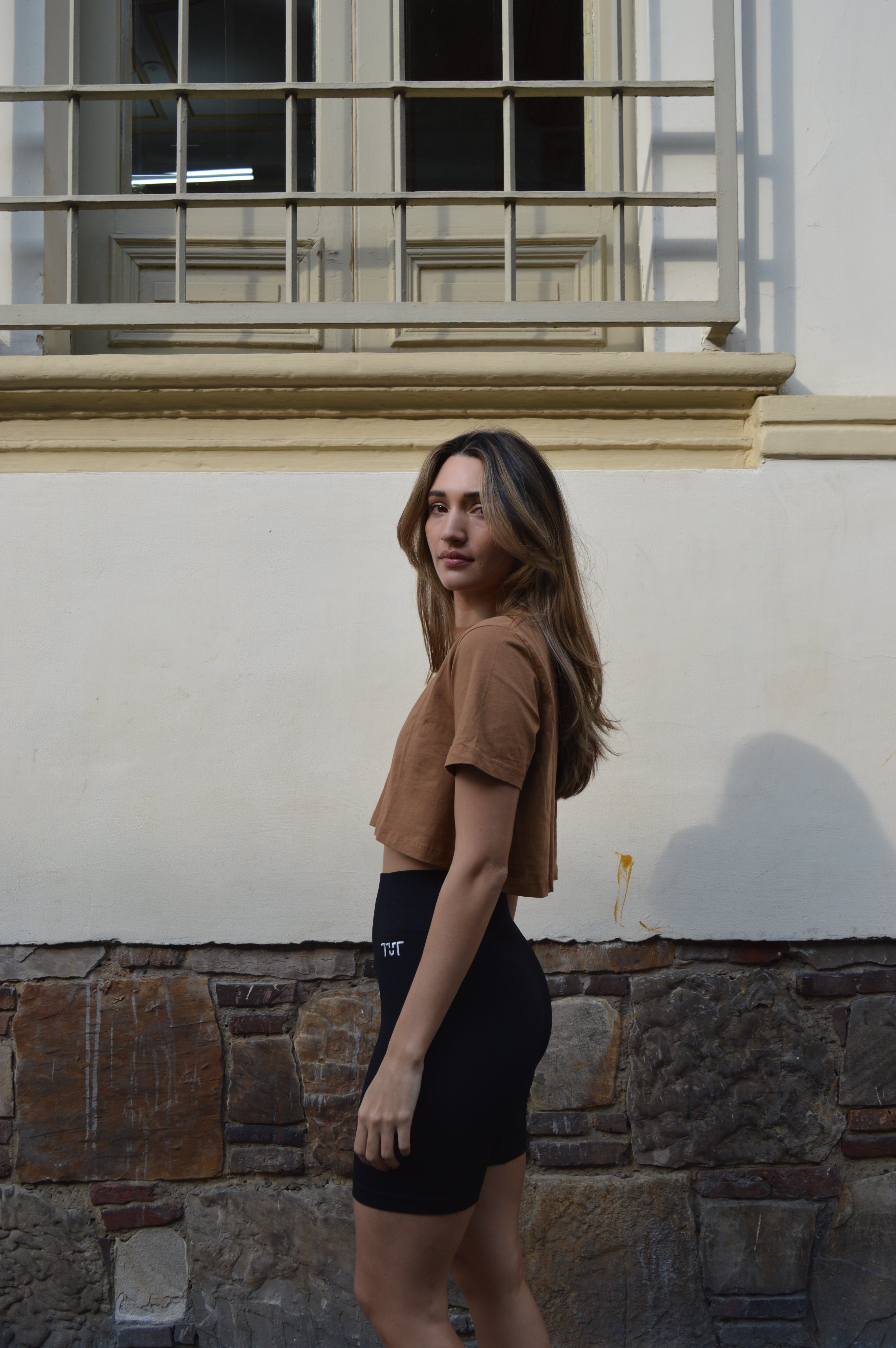 Oversized Cropped T-shirt Cocoa