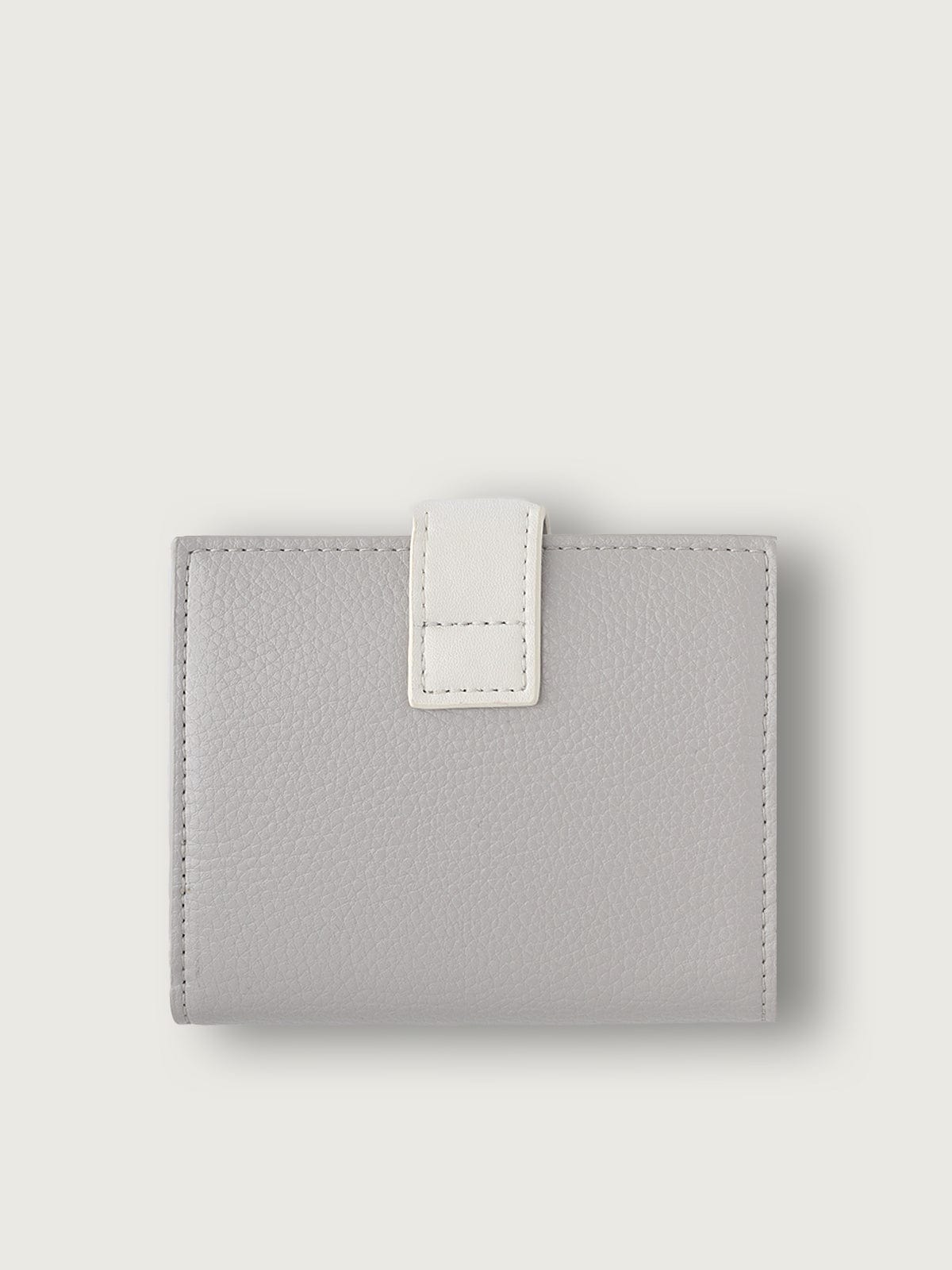 CARTERA CON MONEDERO BICOLOR GRIS CLARO