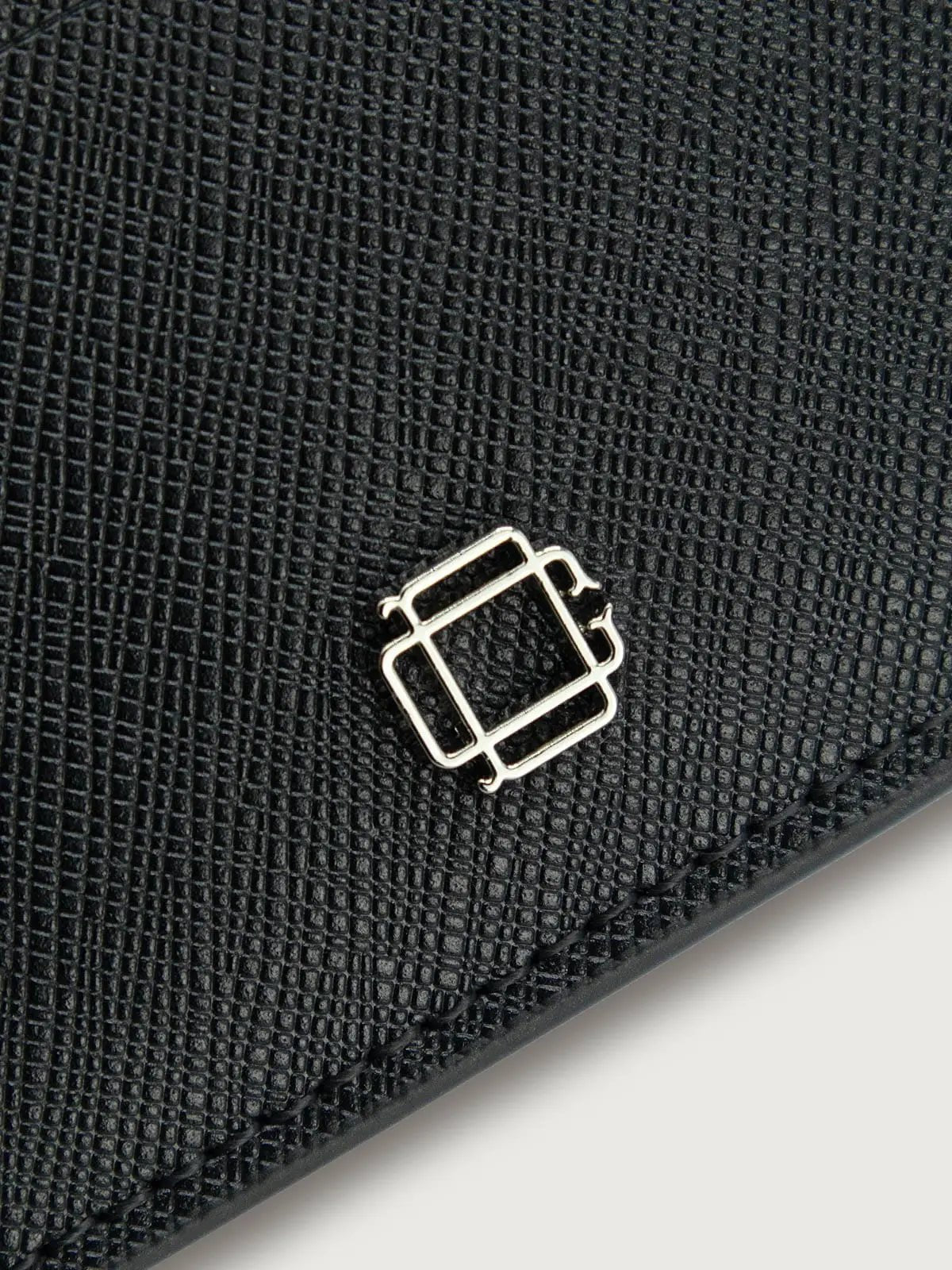 TARJETERO COMPACTO CUERO SAFFIANO NEGRO