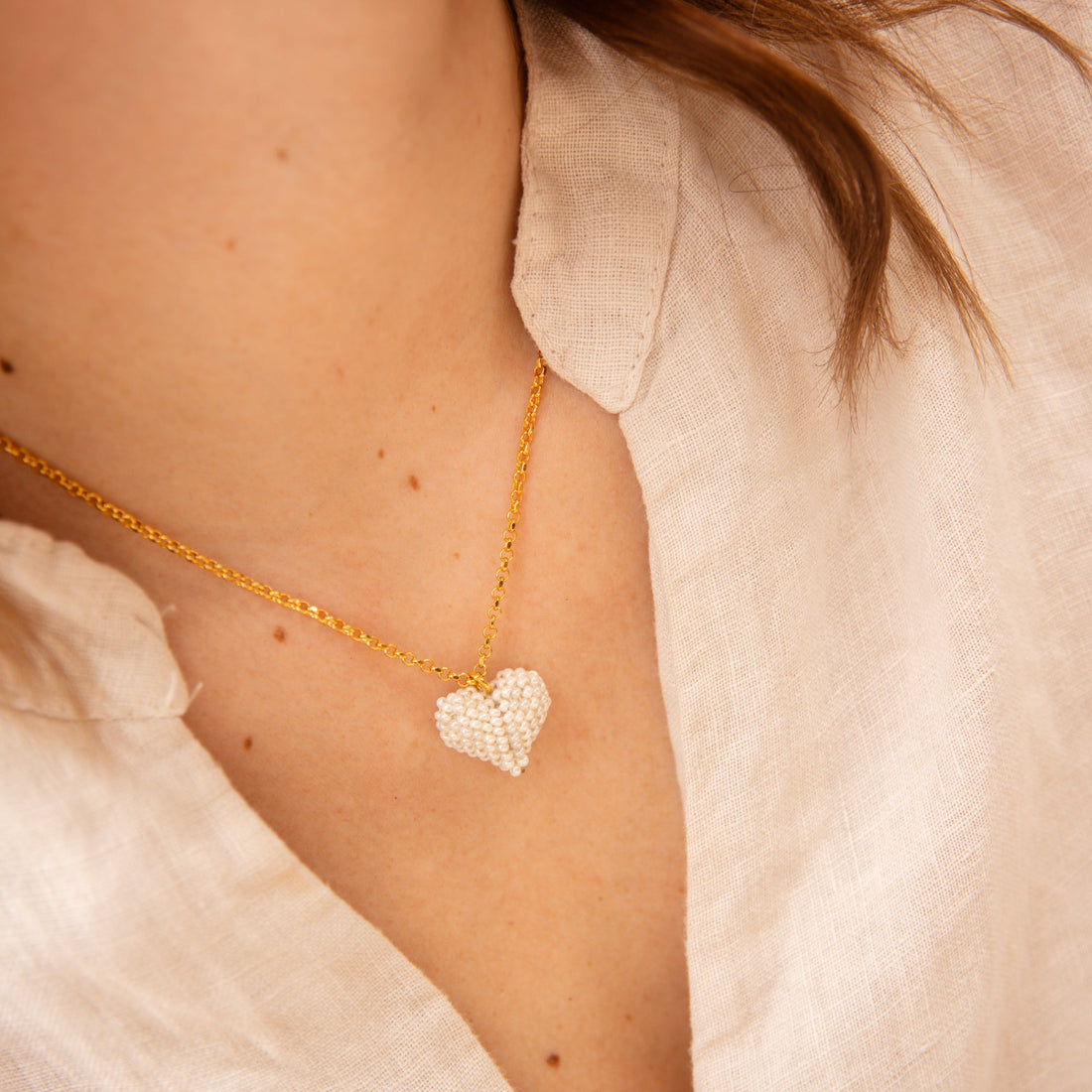 Collar Puffy Heart blanco
