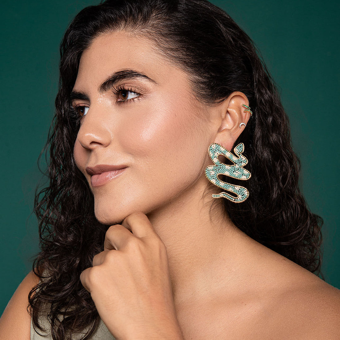 Aretes Serpent Turqueza