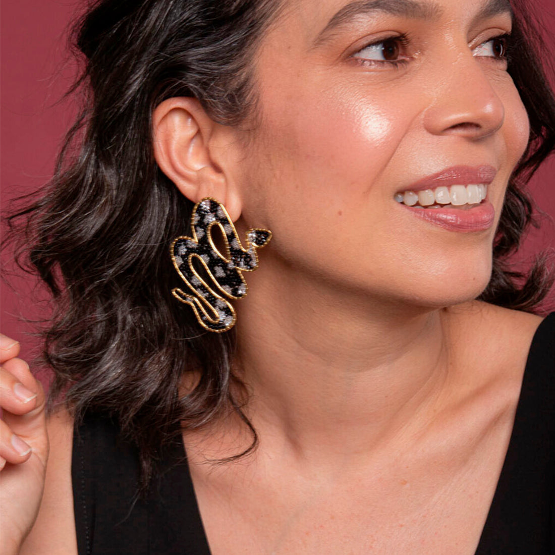 Aretes Serpent Negros