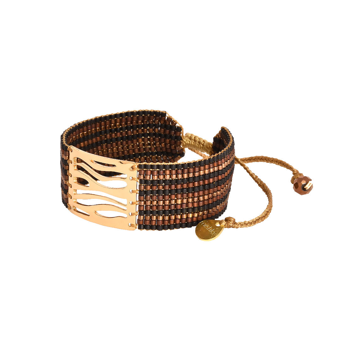 Brazalete Waves Negro/Dorado