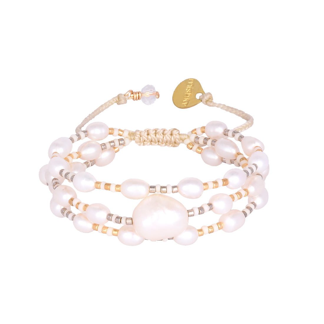 Brazalete Maya Pearl Dorado