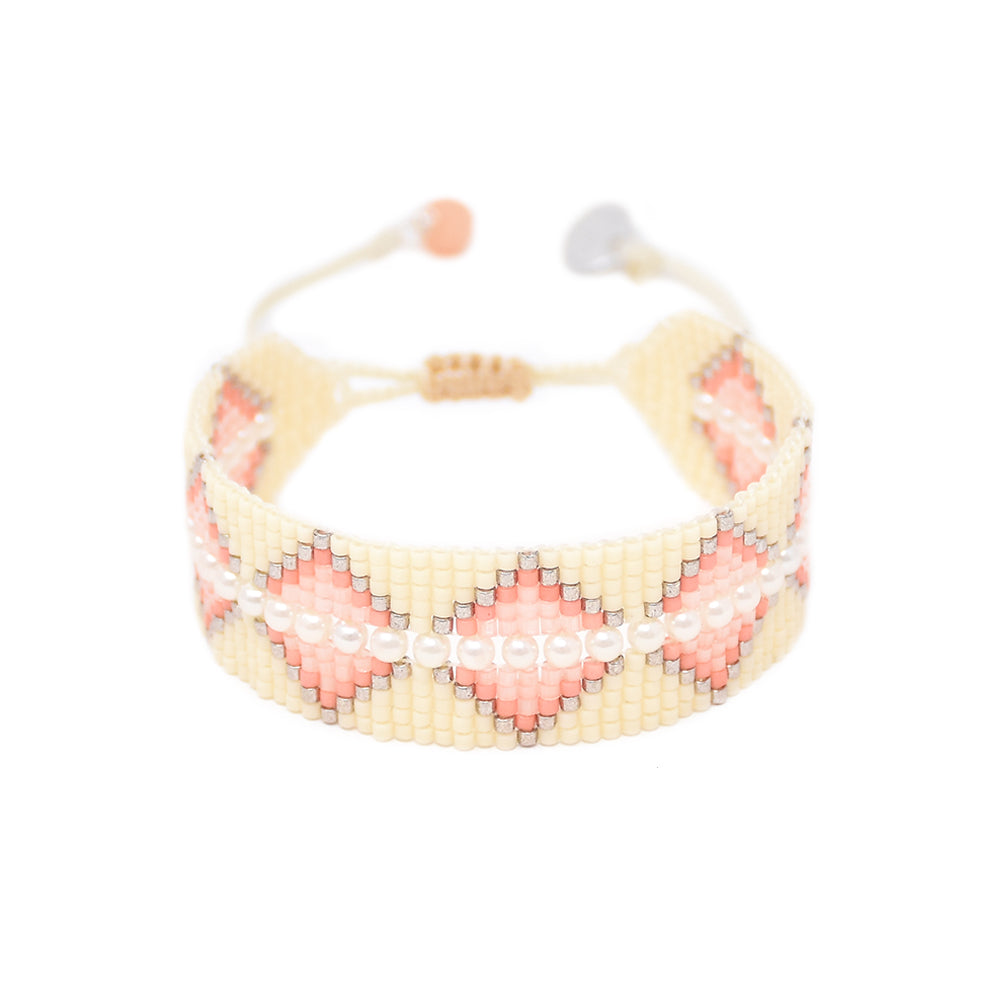 Brazalete Metzi Blanco y Rosado