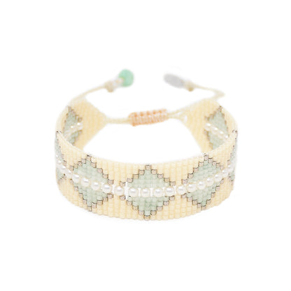 Brazalete Metzi Plateado y Menta