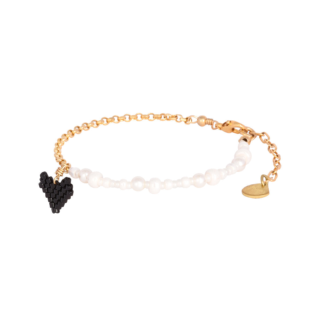 Brazalete Pearly Heartsy Negro