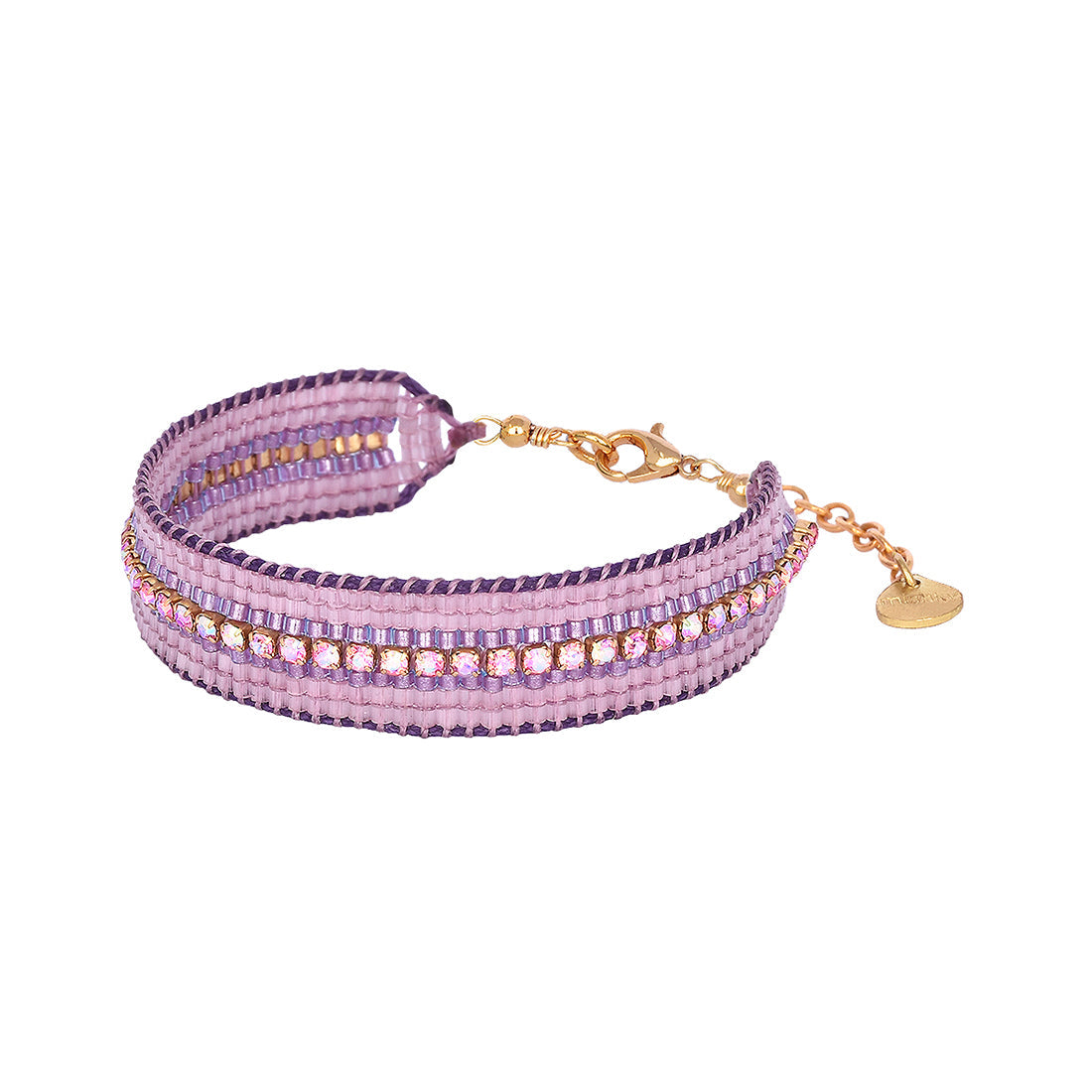 Brazalete ajustable de Miyuki con piedras brillantes