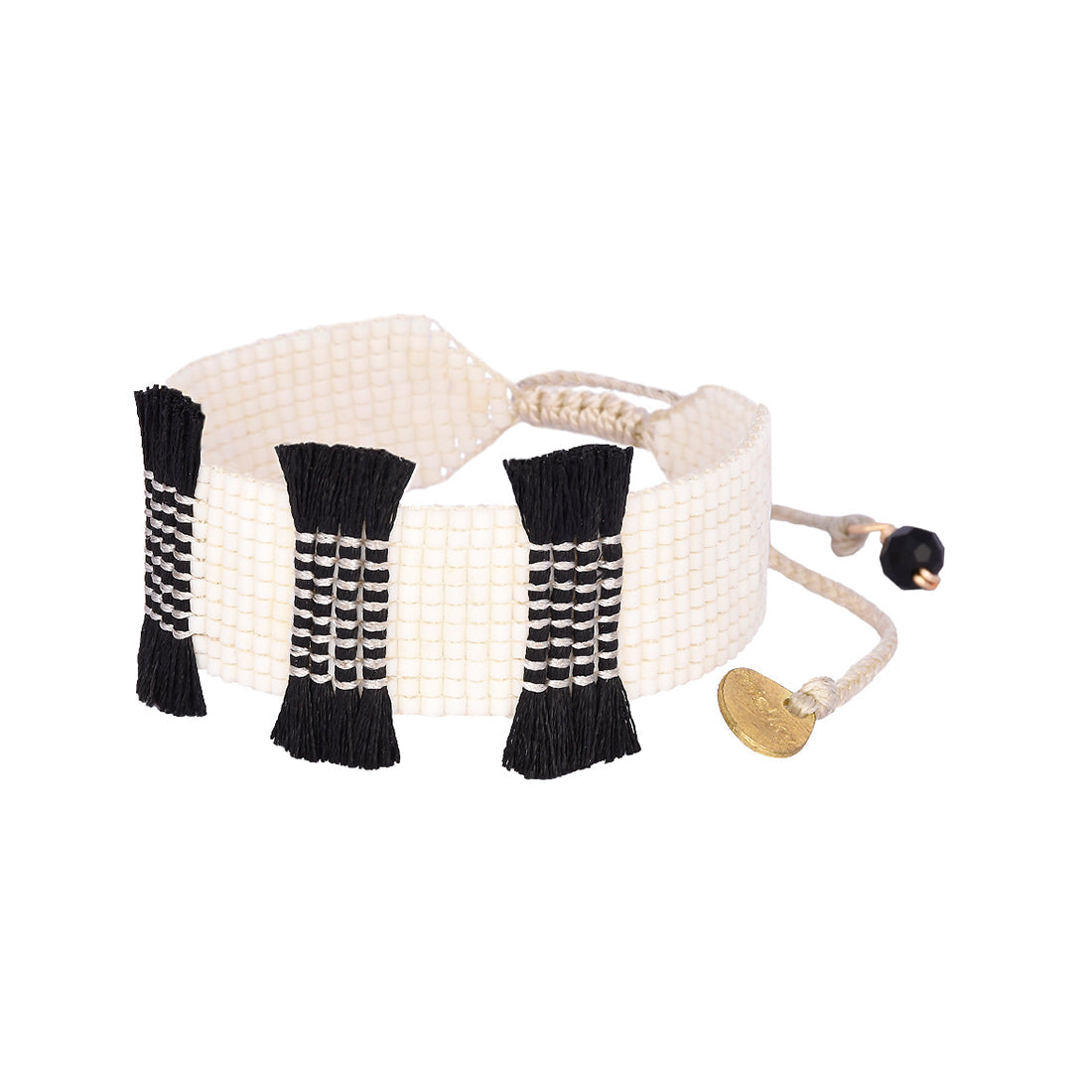 Brazalete ajustable de Miyuki con tazos