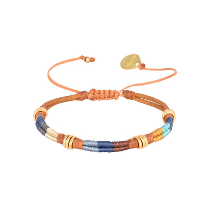Brazalete Afrique azul en cuero