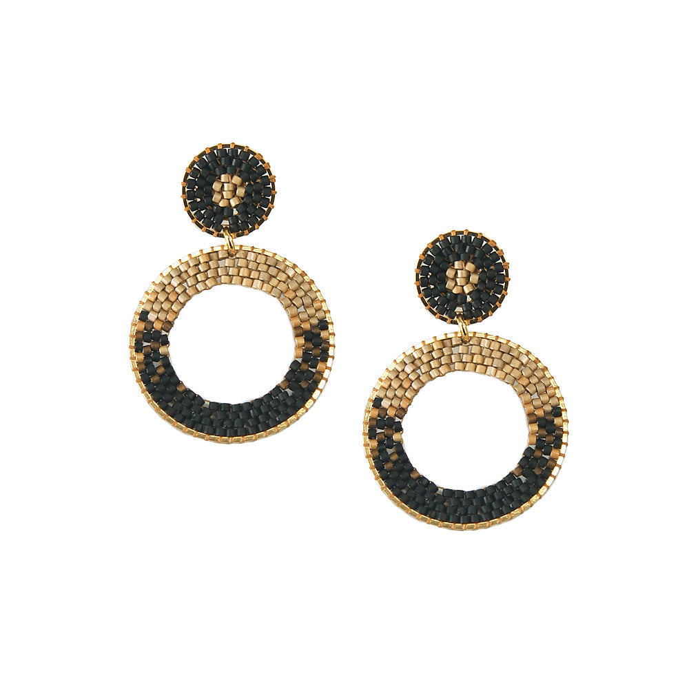 Aretes pequeños Ellipse Negro y Dorado