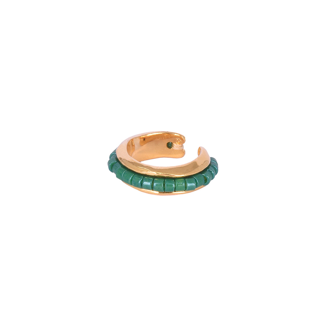 Aretes Cuff chapados en oro con Miyuki
