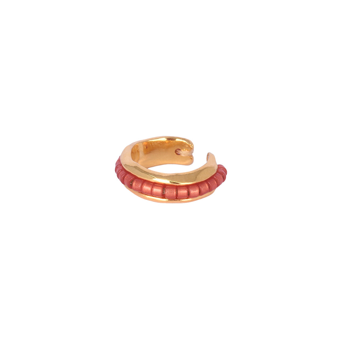 Aretes Cuff chapados en oro con Miyuki