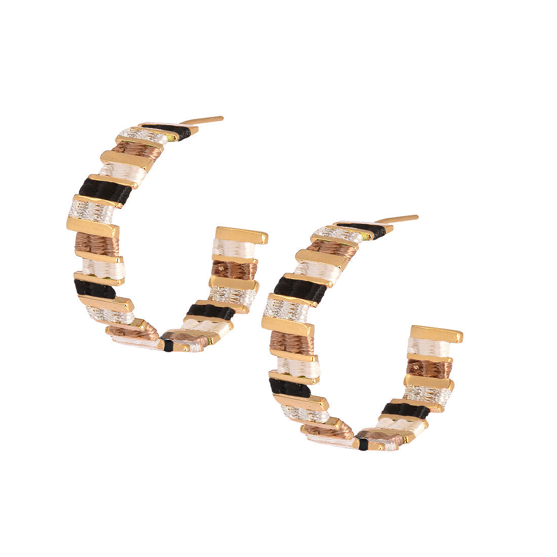 Aretes Medium Tunez Blanco/Negro