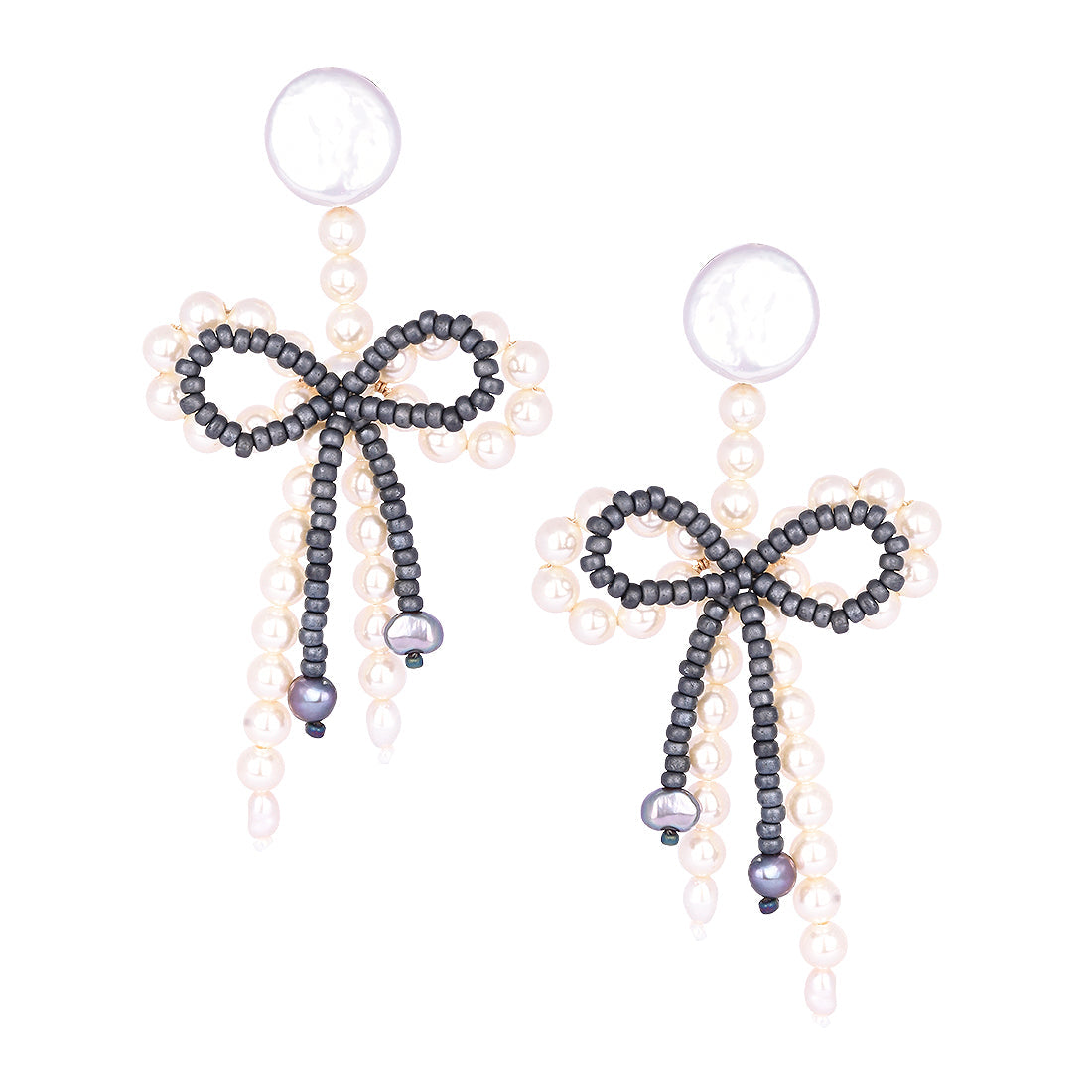 Aretes doble moño de Miyuki