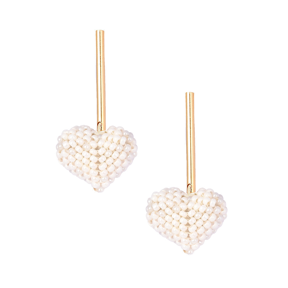 Aretes Puffy Heart blancos