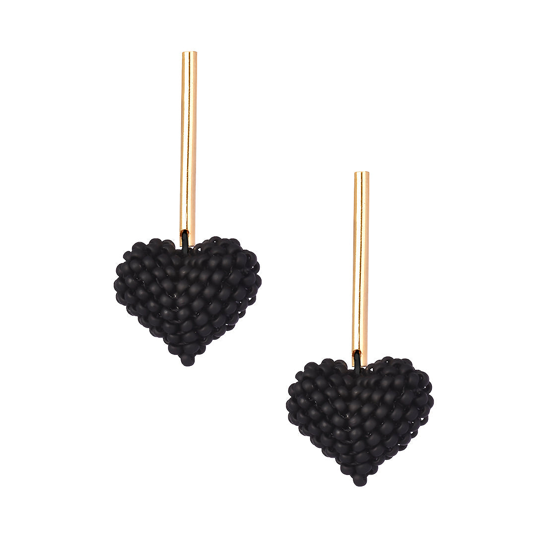 Aretes Puffy Heart negros