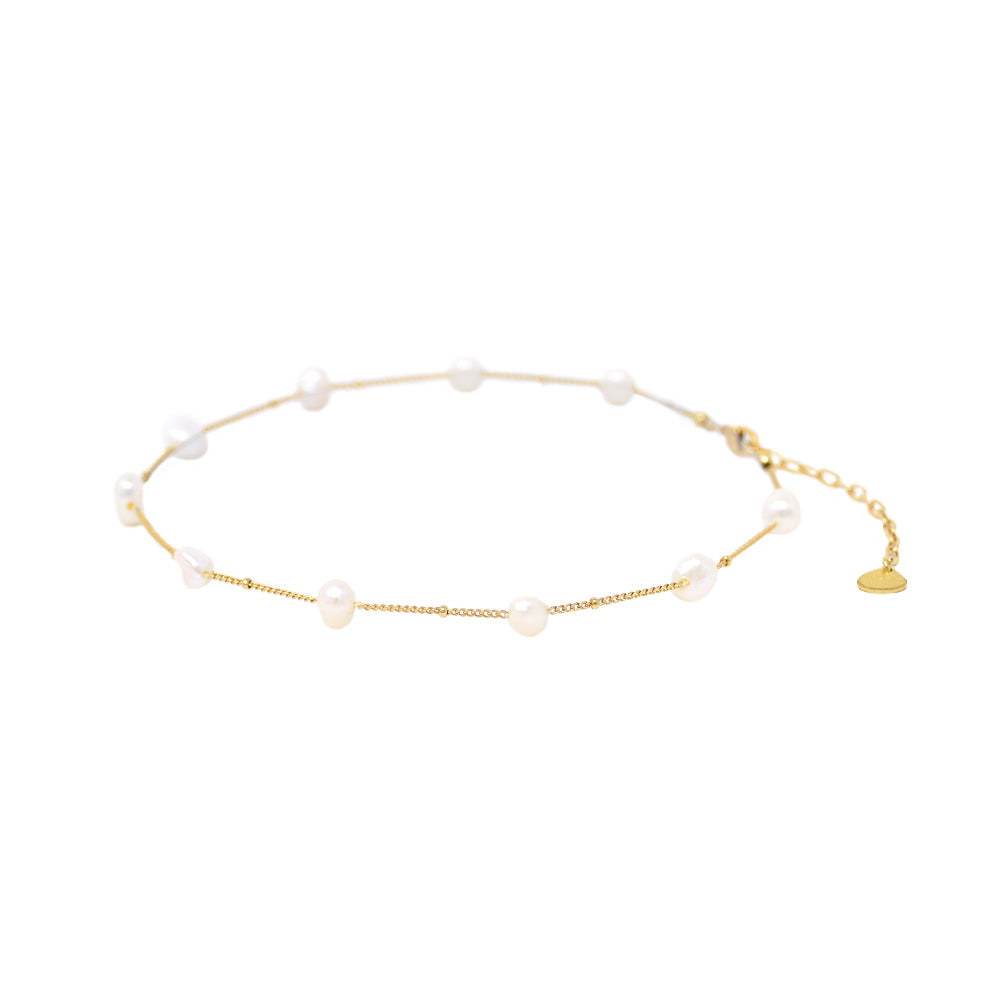 Collar Pearl Chain Dorado