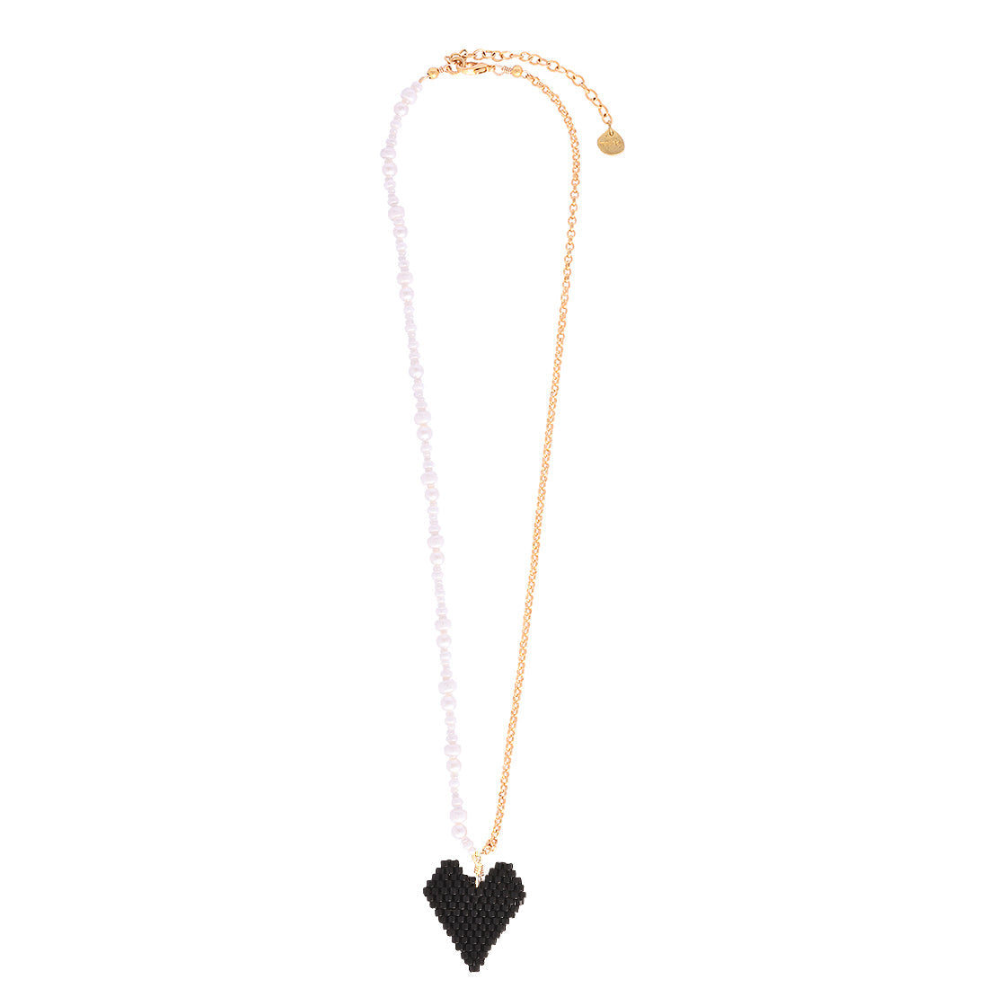 Collar Pearly Heartsy Negro