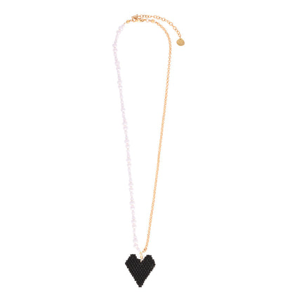 Collar Pearly Heartsy Negro