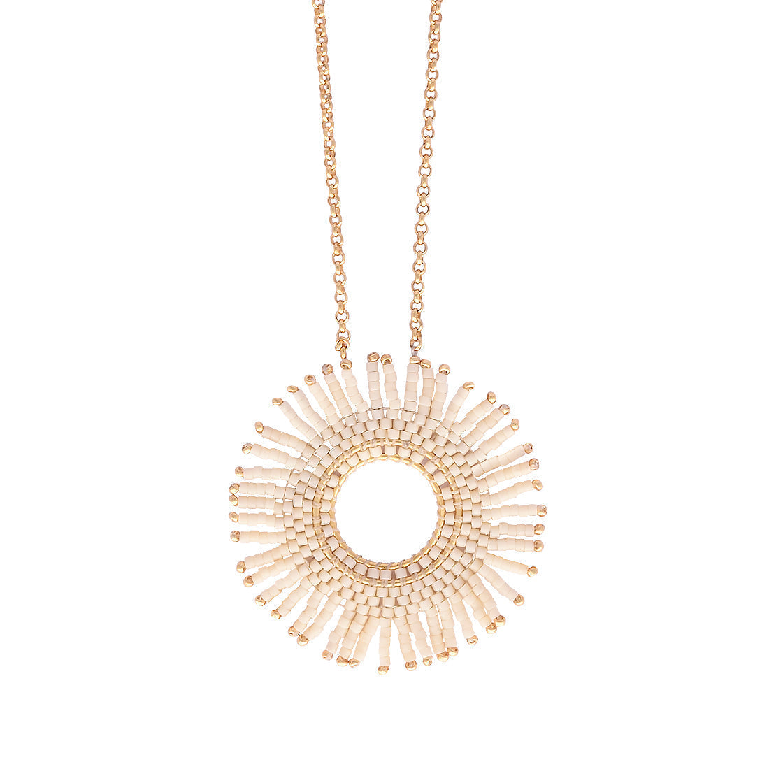 Collar Fringe Sun Grande Blanco