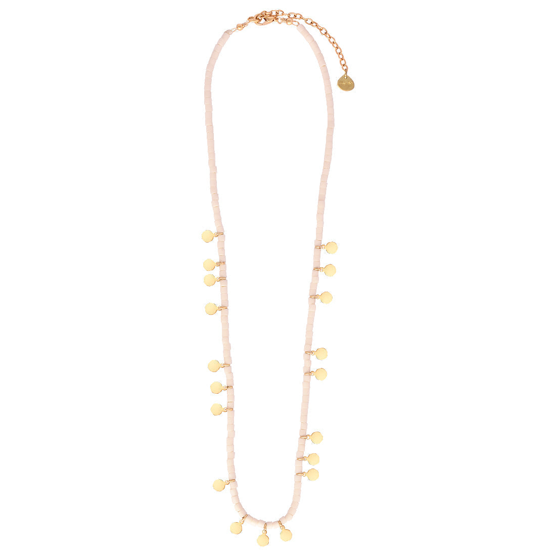 Collar Corto Mini Coins Beige