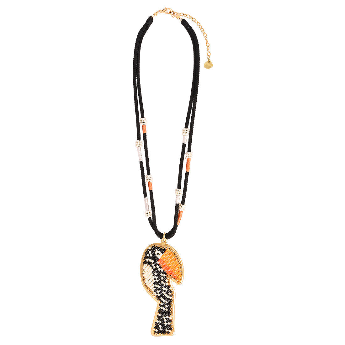Collar Tucan Negro/Naranja