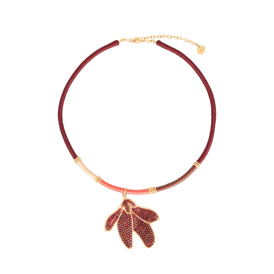 Collar Flore Vino Tinto