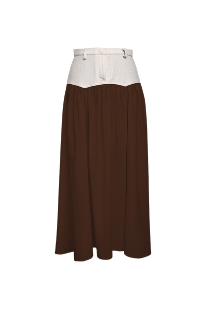 SAND STRIPE SKIRT (COFFEE)