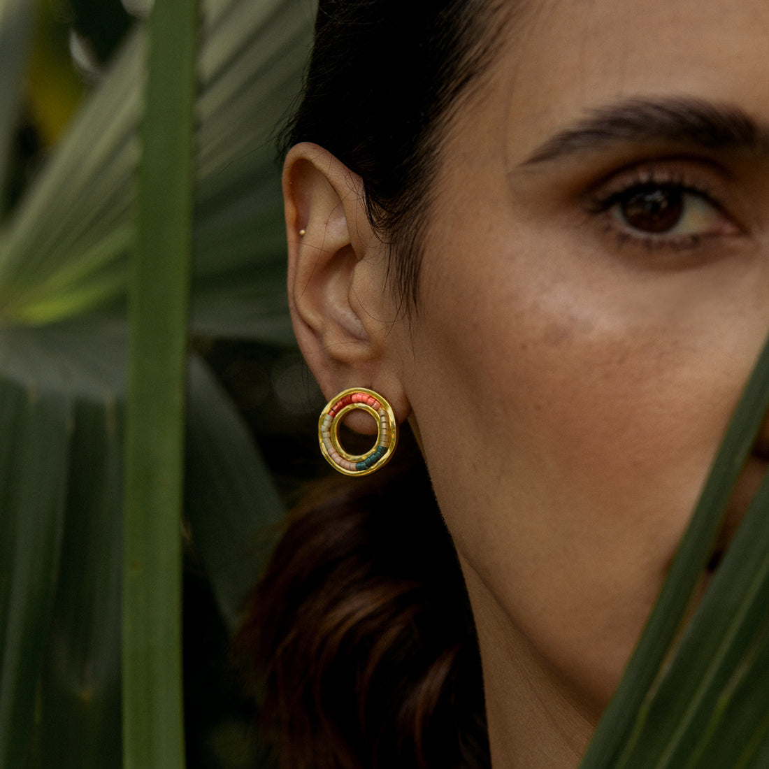Aretes Melted Circle multicolor