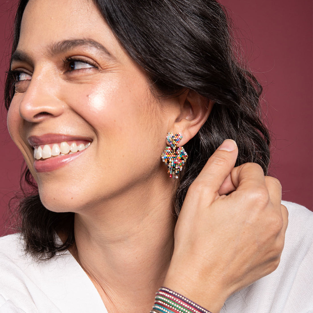 Aretes Fringy Multicolor