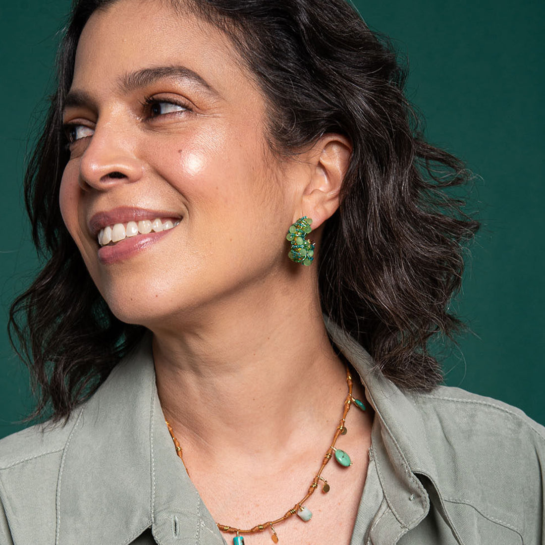 Aretes Erizo Verdes