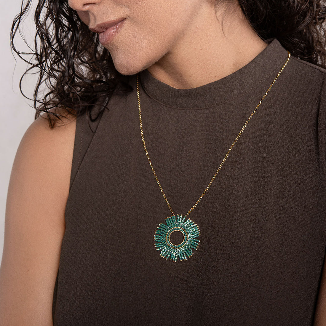 Collar Fringe Sun Verde Largo