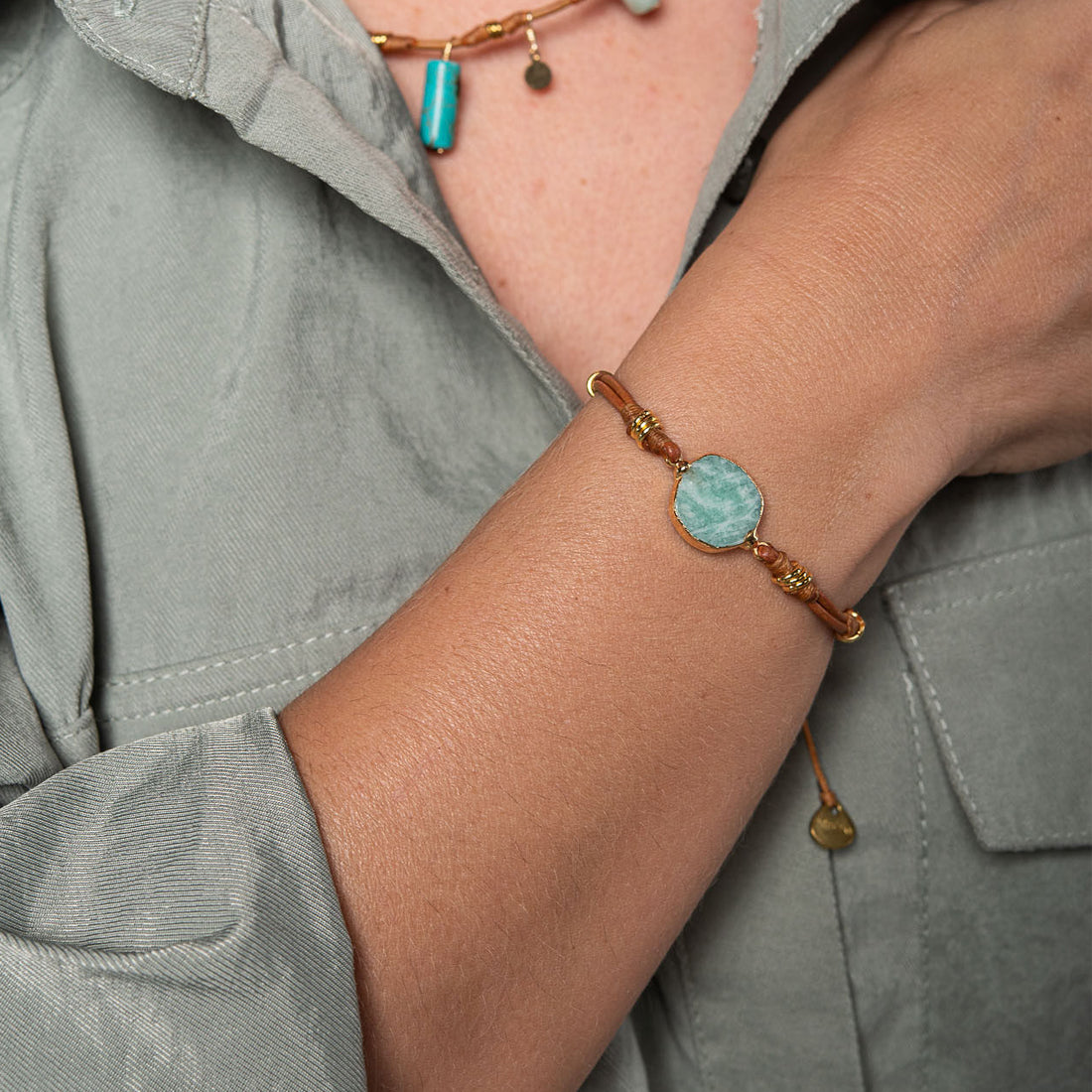 Brazalete Turqueza Brazilian Stone