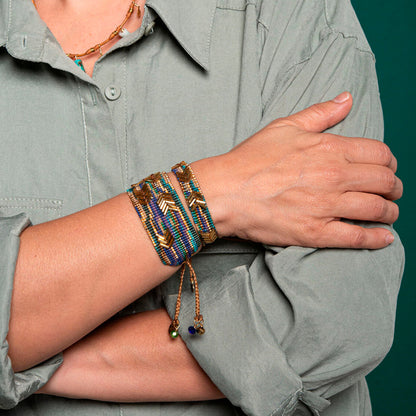 Brazalete Medium Chevron Azul