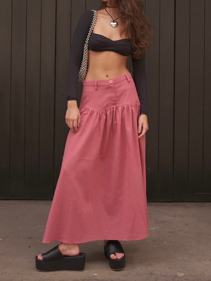 SAND STRIPE SKIRT (CHERRY)