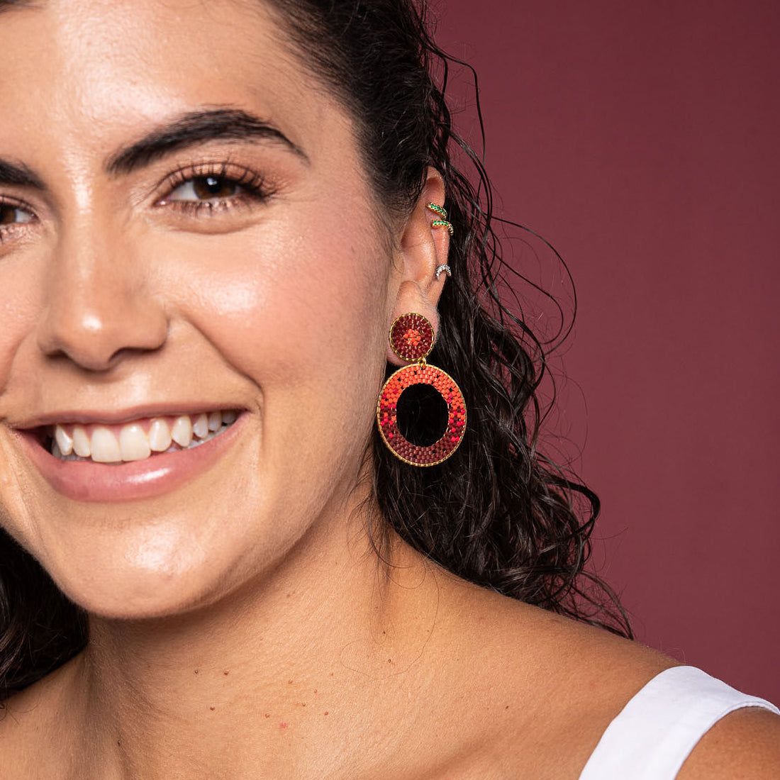 Aretes pequeños Ellipse Rojos