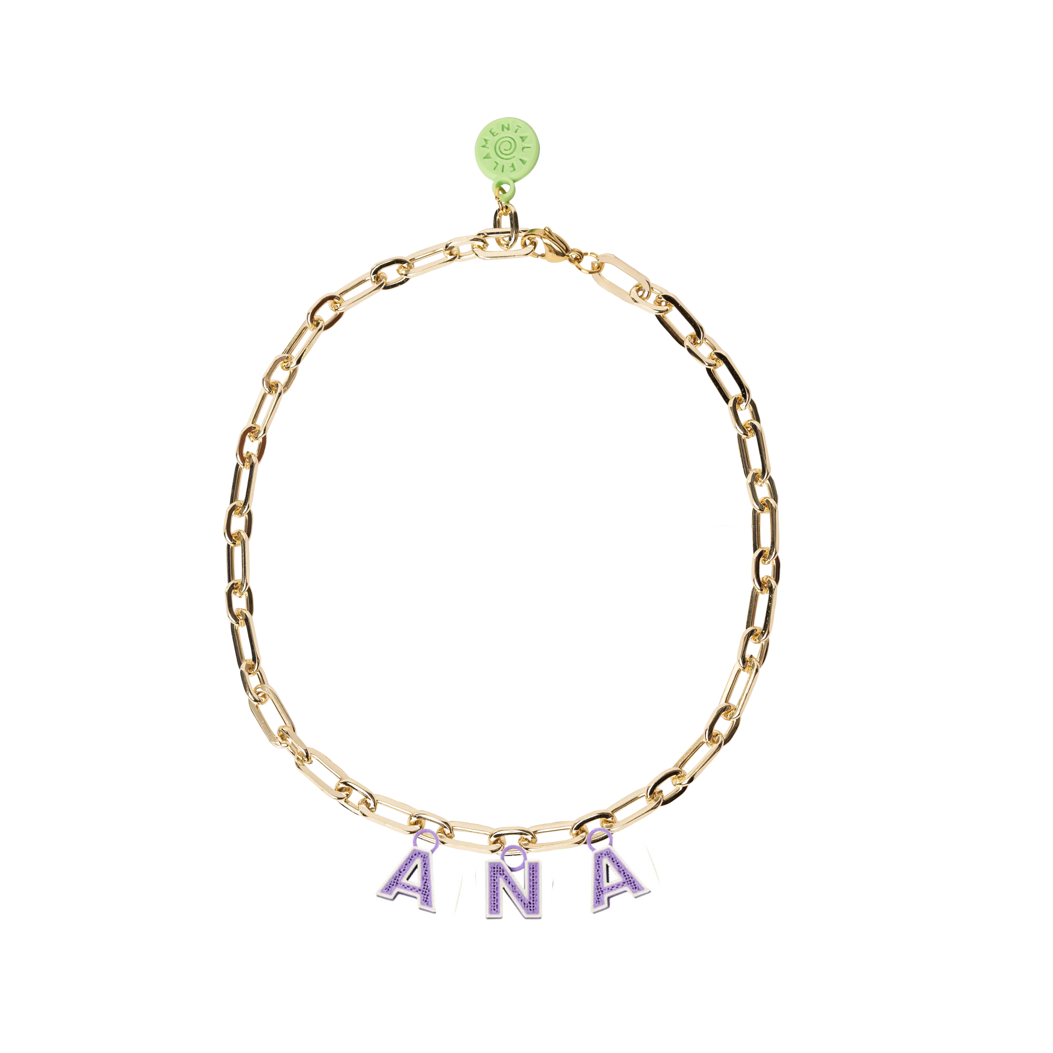 COLLAR CON 3 DIJES DE LETRA (3 LETRAS)