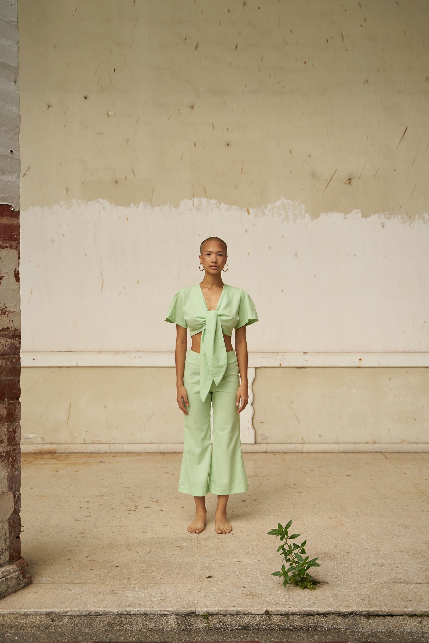 ANTAÑO LINEN SET (BABY GREEN)