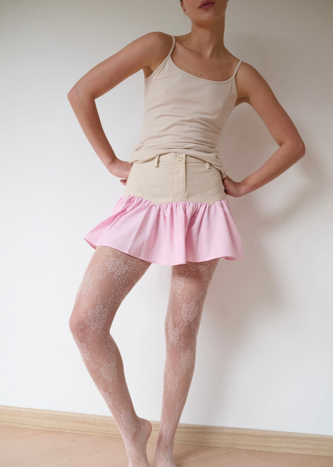 SAND STRIPE MINI SKIRT (ROSA)
