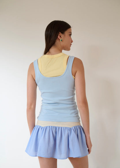 SAND STRIPE MINI SKIRT (SKY)