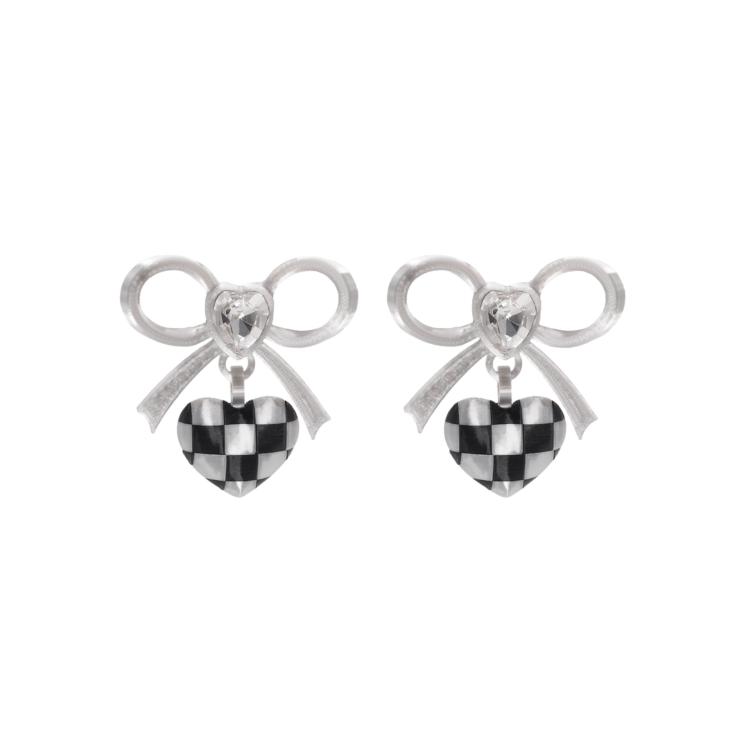 ARETES DE LAZO CON DIJE DE CORAZÓN
