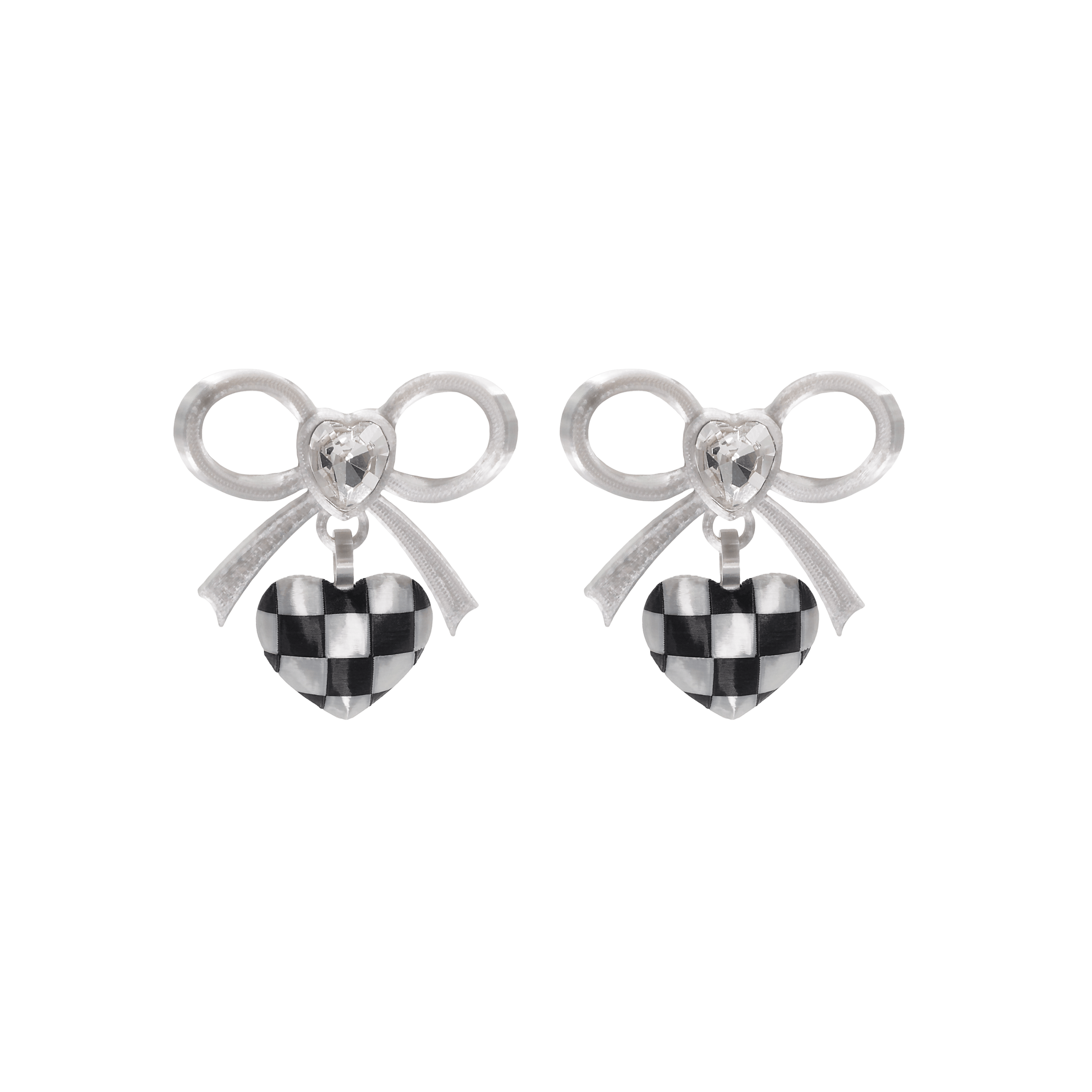 ARETES DE LAZO CON DIJE DE CORAZÓN