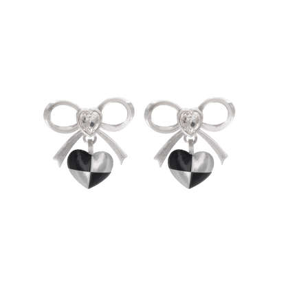 ARETES DE LAZO CON DIJE DE CORAZÓN