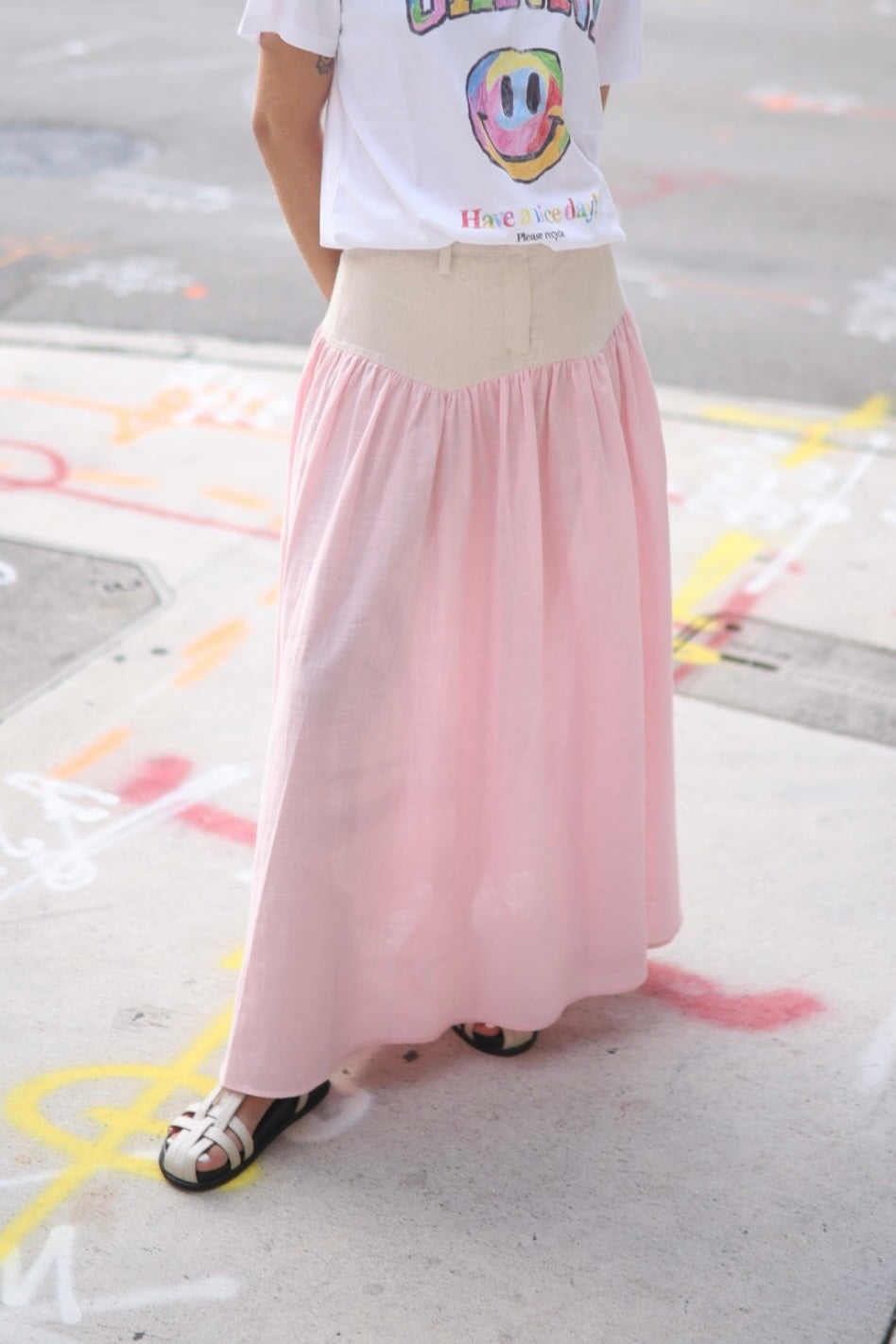 SAND STRIPE SKIRT (ROSA)