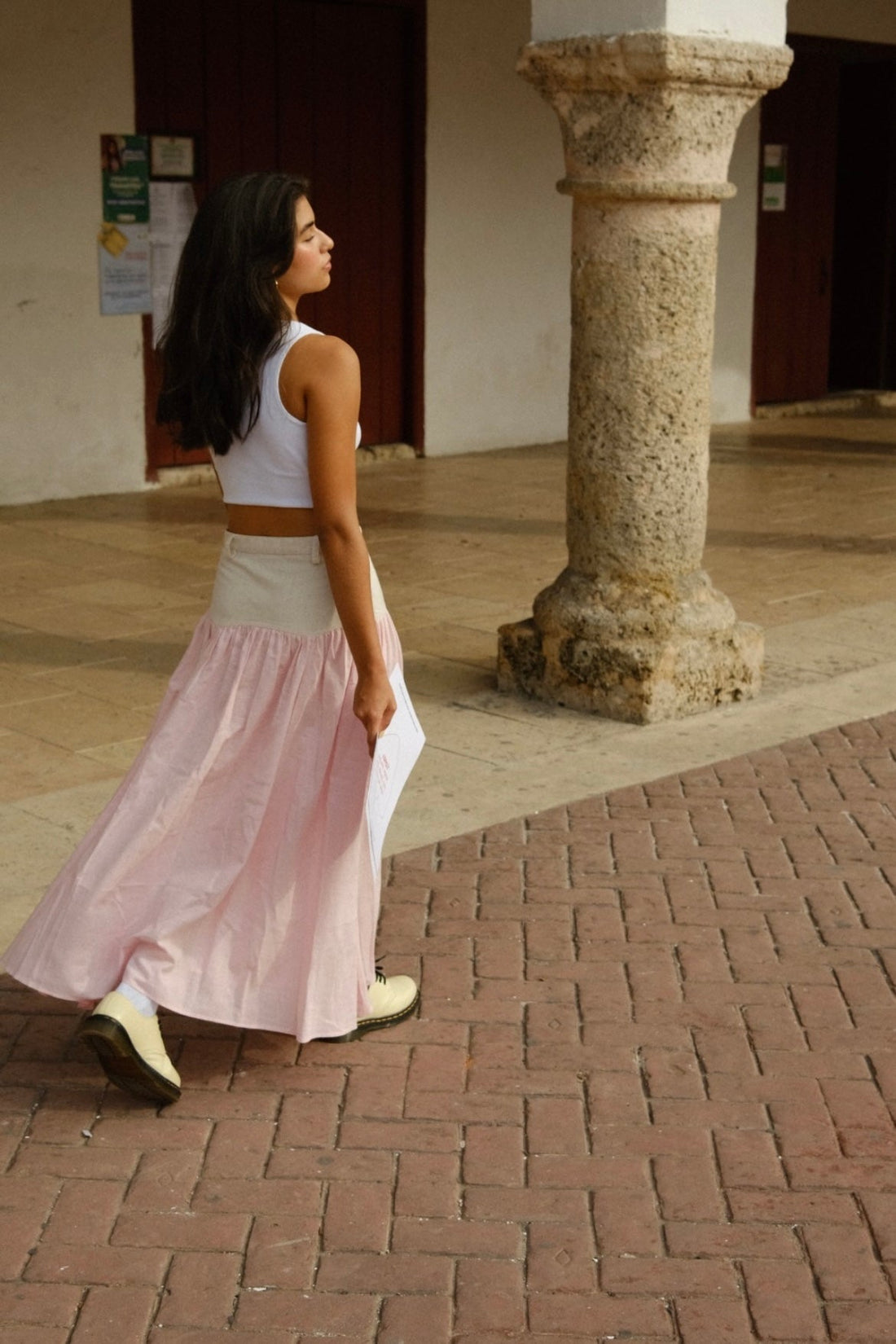 SAND STRIPE SKIRT (ROSA)