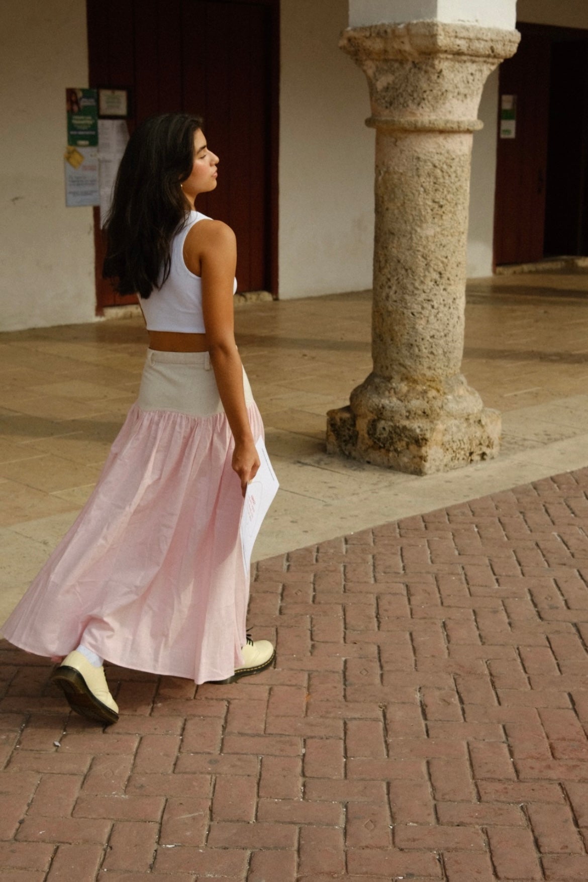 SAND STRIPE SKIRT (ROSA)