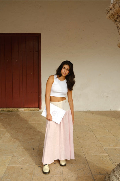 SAND STRIPE SKIRT (ROSA)